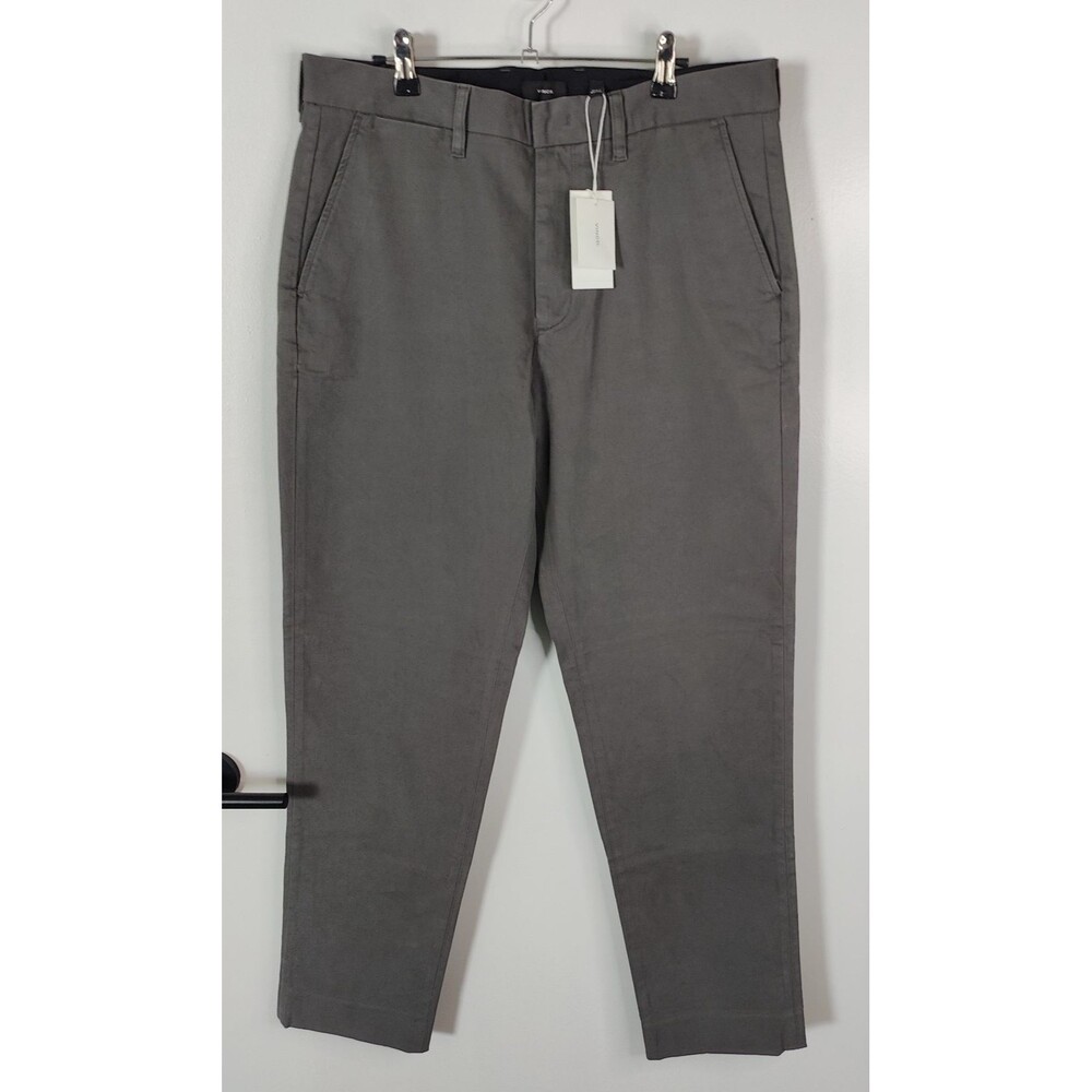 VINCE Mens Khaki Owen Chino Pant Size 34x32 Athletic Fit Flat Front Ret $195 New